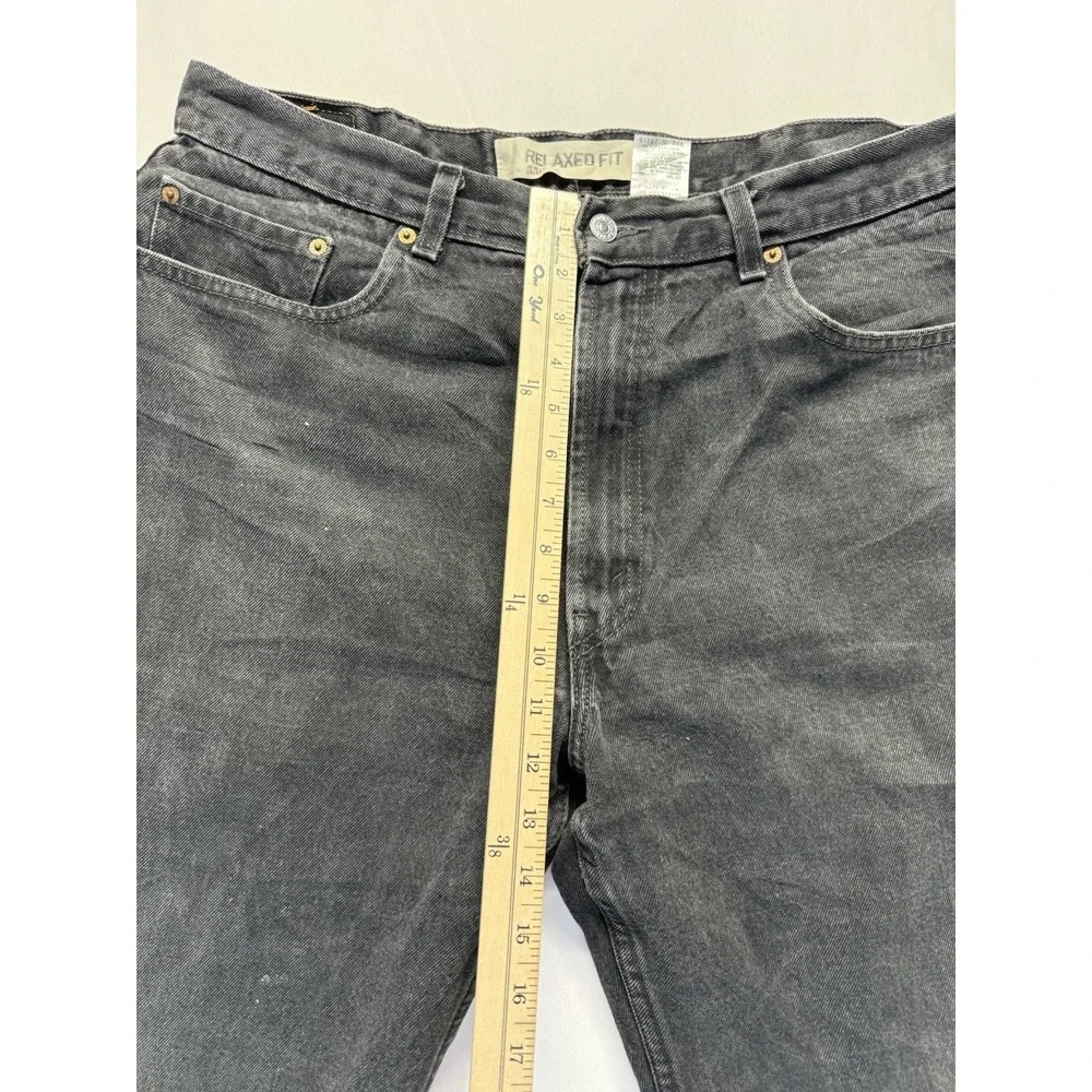Levis 550 Black denim Jeans‎ Mens 38x30 Relaxed fit Distressed Fray Casual Pant